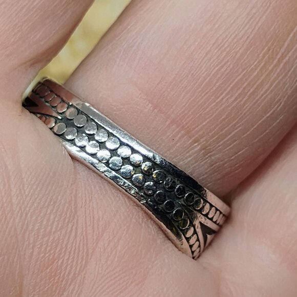 Sz 12 Keith Jack 10k Hammered Gold 925 Sterling Silver Celtic Knot Signet Ring - Picture 5 of 10